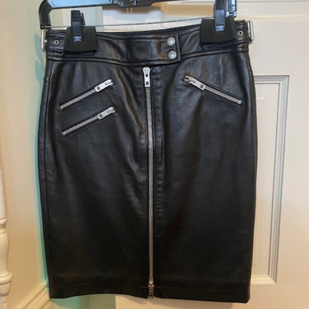 Rag & Bone Griffin Leather Skirt SZ 0